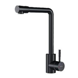 Смеситель для кухни/мойки Am.Pm X-Joy S однорычажный, поворотный, высокий, керамический, длина 175 мм, нержавеющая сталь, цвет черный