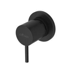 Смеситель для душа Cezares Leaf, встраиваемый, однорычажный, без излива, керамический, латунь, внутренний (скрытый монтаж), цвет черный матовый Смеситель для душа Cezares Leaf, встраиваемый, однорычажный, без излива, керамический, латунь, внутренний (скрытый монтаж), цвет черный матовый