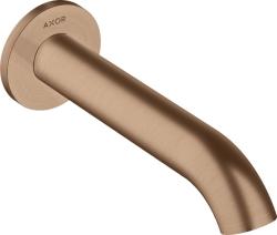 Излив для ванны Axor Uno аркообразный, без переключателя на душ, настенный, неповоротный, латунь, цвет: шлифованное красное золото, округлый, длина излива 17,8 см, встраиваемый/встроенный, для смесителя/ванны/ванной/душевой, без смесителя