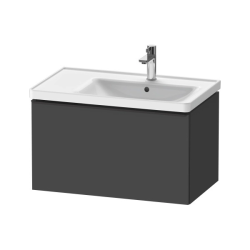 Тумба под раковину Duravit D-Neo, 78,4х45,2х44 см, подвесная, 1 выдвижной ящик, ДСП, цвет: графит матовый, шкафчик навесной, прямоугольная, правая/левая, в ванную комнату