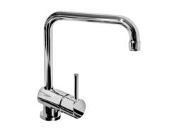 Смеситель для кухни ALVEUS QUADRA однорычажный, поворотный, керамический, с Г-образным изливом, высота излива 17,4 см, латунь, покрытие хром, цвет хром