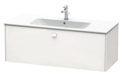 Тумба под раковину Duravit Brioso, 122х47,9х45 см, подвесная, 1 выдвижной ящик, ДСП, цвет: белый матовый, шкафчик навесной, механизм доводчика, прямоугольная, правая/левая, в ванную комнату