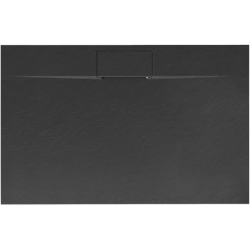 Душевой поддон Rea Bazalt Long 120х90 см, прямоугольный, искусственный камень, низкий, цвет: черный матовый, антискользящее покрытие, без бортика