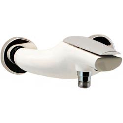 Смеситель для ванны/душа Webert Aria однорычажный, настенный, излив 196 мм, неповоротный, латунь, цвет белый/хром