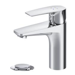 Смеситель для раковины/умывальника AM.PM Gem, однорычажный, с донным клапаном в комплекте, неповоротный, длина излива 99 мм, керамический, латунь, цвет хром