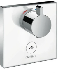 Смеситель для душа Hansgrohe ShowerSelect Highflow, термостатический, скрытого монтажа, настенный, без излива/шланга/лейки, латунь, цвет хром/белый