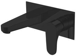 Смеситель для раковины/умывальника ABBER Eleganz скрытого монтажа, однорычажный, прямоугольный, неповоротный, длина излива 187 мм, латунь, цвет черный матовый