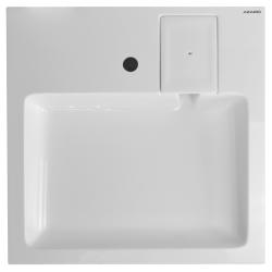 Раковина/умывальник Azario Slim NEW, 60х60х10 см, подвесная, квадратная, литьевой мрамор, цвет белый, с отверстием под смеситель, слив-перелив, умывальник