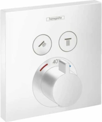 Смеситель для душа Hansgrohe ShowerSelect, термостатический, скрытого монтажа, настенный, без излива/шланга/лейки, латунь, цвет белый матовый