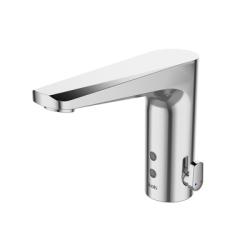 Смеситель для раковины/умывальника IDDIS Pulse, сенсорный, неповоротный, керамический картридж, работает от сети и батареек, длина излива 175 мм, латунь, цвет хром