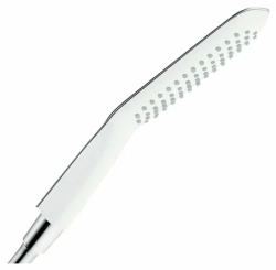 Лейка душевая Hansgrohe Raindance PuraVida 120 Baton 1 jet, настенная, прямоугольная, с 1 режимом, хромированная/пластмассовая, цвет хром/белый, ручная, для душа/ванной