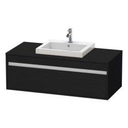 Тумба под раковину для консоли/столешницы Duravit Ketho 120х55х42,6 см, подвесная, ДСП, цвет: дуб черный, 1 выдвижной ящик, для встраиваемой сверху раковины, прямоугольная
