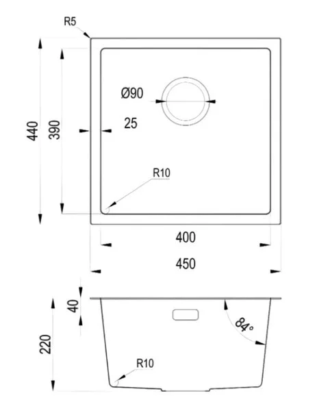 Мойка кухонная Hoffger 4544 врезная, Black (черная) 450х440х220 мм нержавеющая сталь, с PVD покрытием, без крыла, слив-перелив Мойка кухонная Hoffger 4544 врезная, Black (черная) 450х440х220 мм нержавеющая сталь, с PVD покрытием, без крыла, слив-перелив