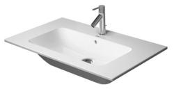 Раковина DURAVIT ME by Starck, WonderGliss 83х49х18 см, подвесная, прямоугольная, санфарфор, цвет белый, с 1 отверстием под смеситель, антигрязевое покрытие, слив/перелив
