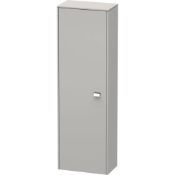 Пенал Duravit Brioso L, 42x24x133 см, подвесной, (левый), с дверцей, с полкой, со стеклянными полками, цвет: бетонно-серый/хром, в ванную комнату
