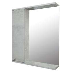Зеркальный шкаф Loranto Florena, 60х60х13,5 см, подвесной, цвет светлый бетон, зеркало, 1 распашная дверца, прямоугольный, левый/левосторонний