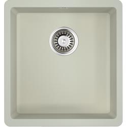 Мойка кухонная Omoikiri Kata 40-U-PA, 42х40 см, врезная, из искусственного гранита (Artgranit), прямоугольная, цвет пастила, без отверстия под смеситель, без крыла, слив-перелив, врезная под столещницу, для кухни