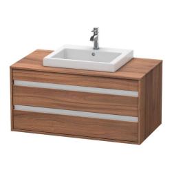 Тумба под раковину для консоли/столешницы Duravit Ketho 100х55х49,6 см, подвесная, ДСП, цвет: орех матовый, 2 выдвижных ящика, для встраиваемой сверху раковины, прямоугольная