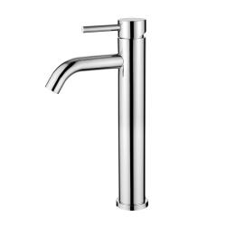 Смеситель для раковины/умывальника LEDEME L71006X однорычажный, неповоротный, фиксированный, высокий, настольный, короткий излив длина 132 мм нержавеющая сталь, цвет хром 