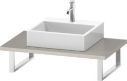 Столешница Duravit Brioso, для консоли, консольное полотно, 80х55х3 см, ДСП, прямоугольная, тонкая, цвет: серо-коричневый,  для одной раковины/умывальника/рукомойника, 1 вырез под раковину, установка по центру