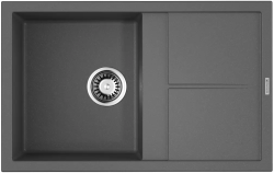 Мойка кухонная Omoikiri Sumi 79-PL, 50х79 см, врезная, из искусственного гранита (Tetogranit), прямоугольная, цвет платина, без отверстия под смеситель, с крылом, оборачиваемая, слив-перелив, врезная в столещницу, для кухни