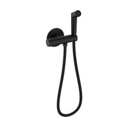 Смеситель с гигиеническим душем Raglo R23.56.06 с термостатом, встраиваемый, однорычажный, керамический, без излива, с гибким шлангом/лейкой, латунь, цвет черный