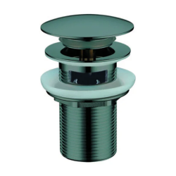 Донный клапан Boheme, с переливом, клик-клак/clik-clack, цвет: оружейная сталь, латунь, круглый, для раковины, для раковины/умывальника