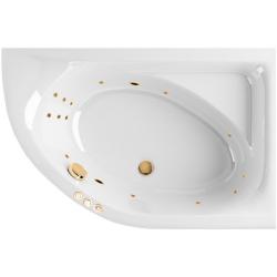 Ванна Excellent Aquarella SMART, 170х110 см, акриловая, цвет- белый/золото, (с гидромассажем), с каркасом, асимметричная, правосторонняя, правая, приставная/встраиваемая