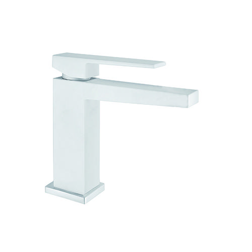 Смеситель для раковины Webert Pegaso однорычажный, неповоротный, длина 128 мм, латунь, цвет белый матовый