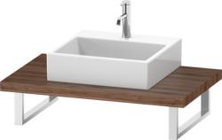 Столешница Duravit Brioso, для консоли, консольное полотно, 80х55 см, ДСП, прямоугольная, цвет: орех матовый,  для одной раковины/умывальника/рукомойника, 1 вырез под раковину, установка по центру