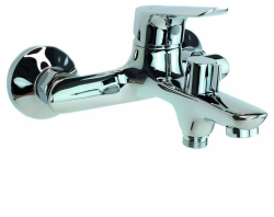 Смеситель для ванны Osgard Brut, однорычажный, настенный, неповоротный, латунный, короткий излив, длина излива 160 мм, керамический, цвет хром