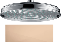 Верхний душ AXOR Montreux 240, настенный/потолочный монтаж, круглый, с 1 режимом, размер 24 см, металлический, цвет: полированное красное золото, для душа/ванной