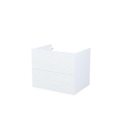 Тумба под раковину IDDIS Bild 452х603х500 мм подвесная, цвет белый, с горизонтальной фрезеровкой, 2 выдвижных ящика, МДФ, прямоугольная, в ванную комнату