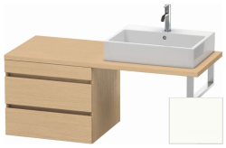 Тумба/шкафчик для консоли/столешницы Duravit DuraStyle под раковину 60х54,8х51,2 см, подвесная, ДСП, цвет: натуральный дуб/белый матовый, 2 выдвижных ящика, прямоугольная