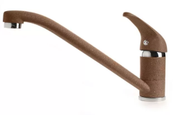 Смеситель для кухни/мойки GranFest, однорычажный, керамический картридж, низкий, с поворотным изливом, длина 217 мм, латунь, цвет терракот