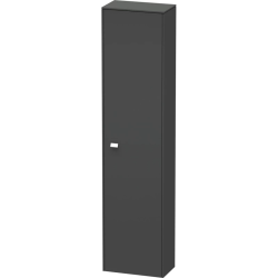 Пенал Duravit Brioso R, 42x24x177 см, подвесной, (правый), с дверцей, с полкой, со стеклянными полками, цвет: графит матовый/хром, в ванную комнату