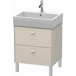Тумба под раковину Duravit Brioso, 58,4х45,9х57 см, напольная, цвет: серо-коричневый, 2 выдвижных ящика, ДСП, прямоугольная, левая/правая, в ванную комнату