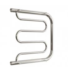 Полотенцесушитель Двин D 60/60 c полкой, водяной (1"-1/2" К0  Полированный), боковое подключение, нержавеющая сталь, настенный, форма фокстрот, цвет хром