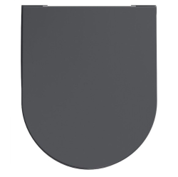 Cидение для унитаза ISVEA F50, 365х52х530 мм, дюропласт, цвет- антрацит матовый, с крышкой, Soft Close (микролифт), округлое, стульчак