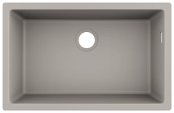 Мойка кухонная Hansgrohe 660, S51, S510-U660, 71х45х20,5 см, встраиваемая снизу/под столешницу, искусственный гранит, прямоугольная, цвет серый бетон, без отверстия под смеситель