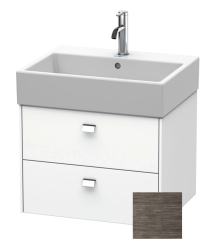 Тумба под раковину Duravit Brioso, 58,4х45,9х44,2 см, подвесная, 2 выдвижных ящика, ДСП, цвет: сосна терра/хром, шкафчик навесной, механизм доводчика, прямоугольная, правая/левая, в ванную комнату