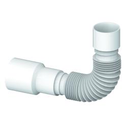 Труба гофрированная Unicorn 32х32/40 400 мм без гайки, для сифона, полипропилен, цвет белый