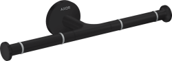Держатель для туалетной бумаги Axor Universal Circular Accessories, двойной, без крышки, настенный, металлический, форма округлая, для 2 рулонов туалетной бумаги, в ванную/туалет, цвет матовый черный, к стене