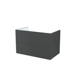 Тумба под раковину IDDIS Bild 452х799х500 мм подвесная, цвет темно-серый, с горизонтальной фрезеровкой, 2 выдвижных ящика, МДФ, прямоугольная, в ванную комнату