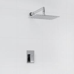Душевая система WasserKRAFT, встраиваемая, цвет хром, комплект: однорычажный смеситель/тропический душ (с верхней лейкой), скрытого монтажа