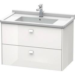 Тумба под раковину Duravit Brioso, 82х46,9х56,3 см, подвесная, 2 выдвижных ящика, ДСП, цвет: белый глянец, шкафчик навесной, механизм доводчика, прямоугольная, правая/левая, в ванную комнату