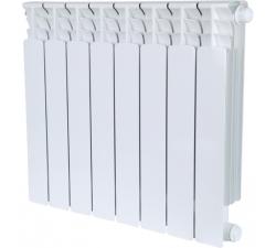 Радиатор отопления Stout Space 500 8 секций, биметаллический, 1464 Вт. нижнее левое подключение, для отопления квартиры, дома, цвет белый