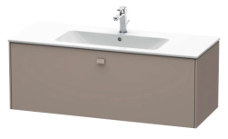 Тумба под раковину Duravit Brioso, 122х47,9х45 см, подвесная, 1 выдвижной ящик, ДСП, цвет: базальт/хром, шкафчик навесной, механизм доводчика, прямоугольная, правая/левая, в ванную комнату