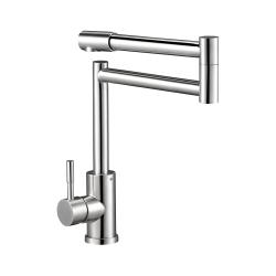Смеситель для кухни G-lauf с поворотным изливом нержавеющая сталь ZAP4-C090