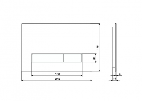Кнопка смыва KK-POL Mitis Grande прямоугольная, цвет бежевый матовый, пластик, клавиша управления для сливного бачка, инсталляции унитаза, двойная, механическая, панель, универсальная, размер 245х175х14 мм